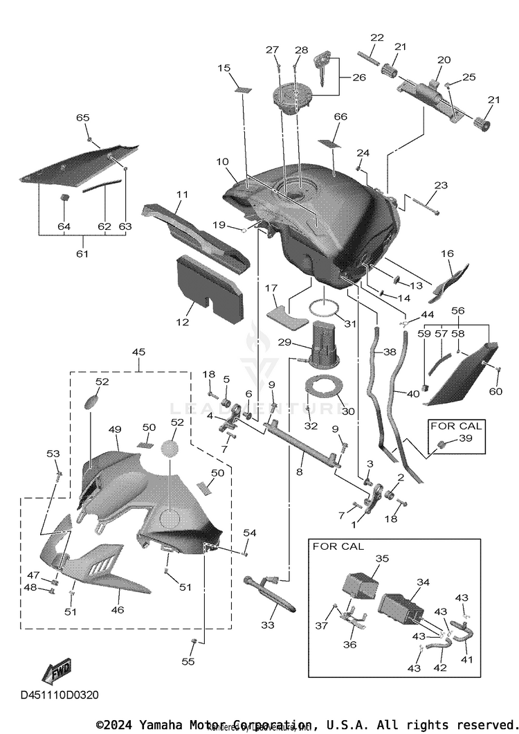 Fuel Tank YZFR1 - YZFR1S1CB - 2025 Schematic