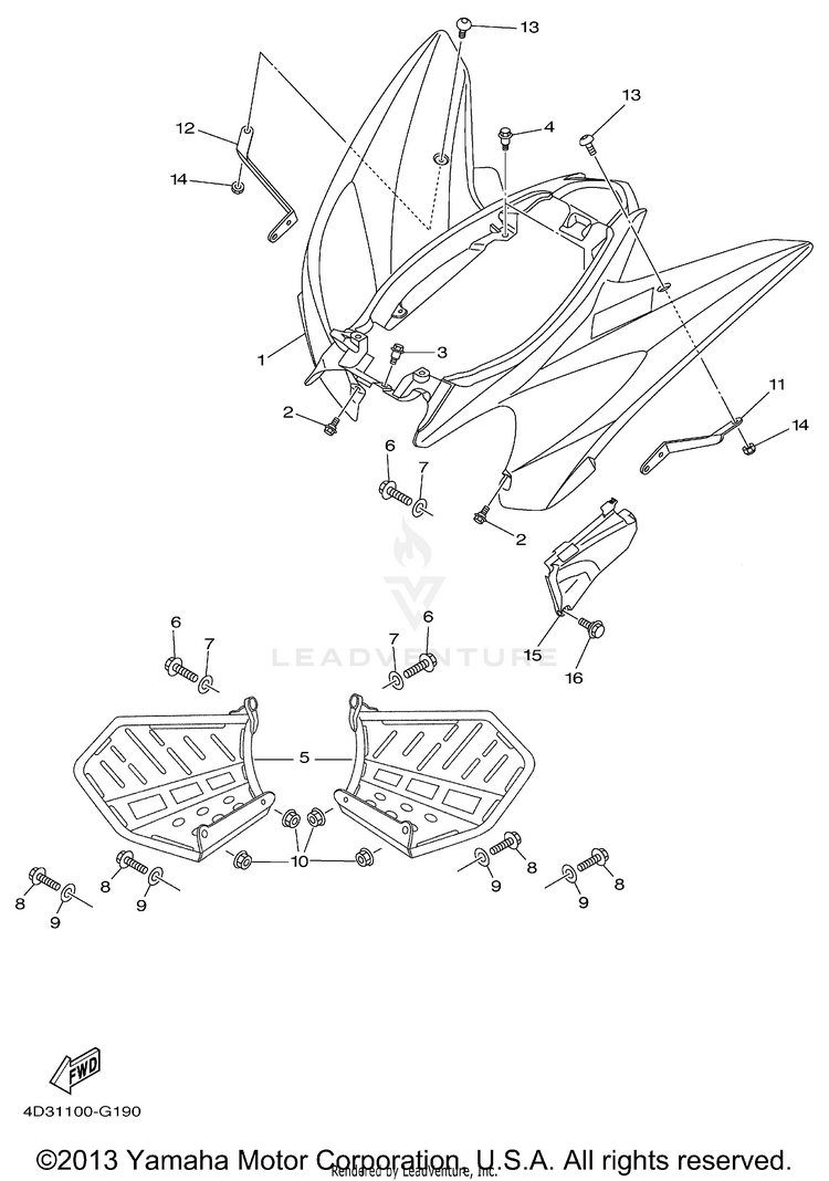 Rear Fender RAPTOR 250 SPECIAL EDITION - YFM25RSPX - 2008 Schematic