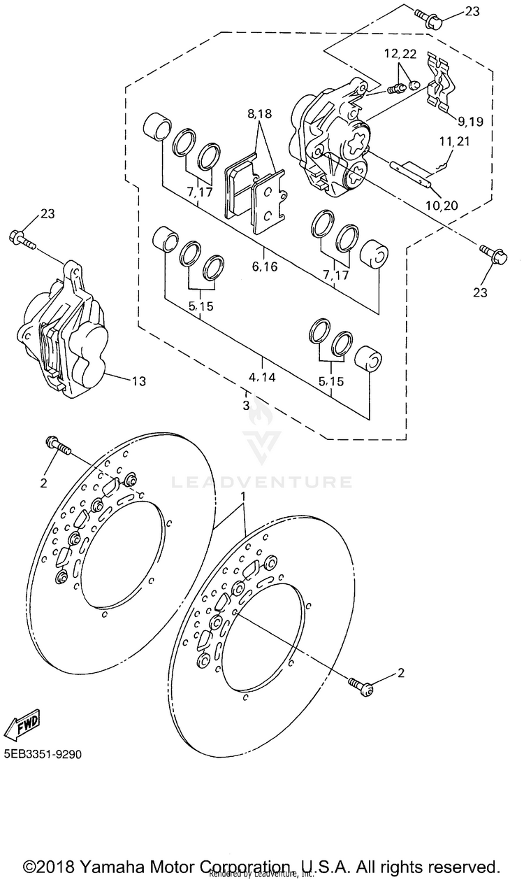 Front Brake Caliper Schematic