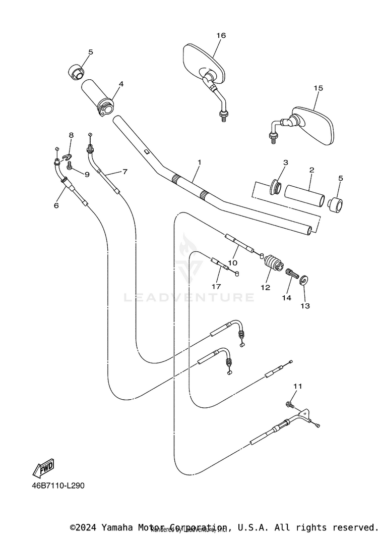 Steering Handle & Cable Schematic