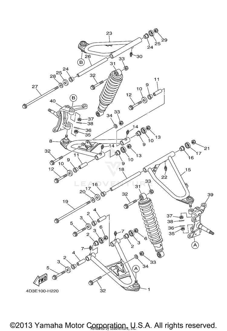 Front Suspension Wheel RAPTOR 250 - YFM25RYL - 2009 Schematic