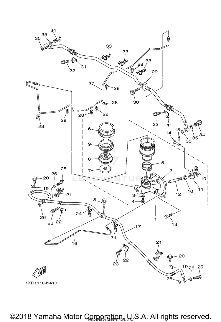 Master Cylinder VIKING 700 EPS HUNTE - YXM700PHEH - 2014 Schematic
