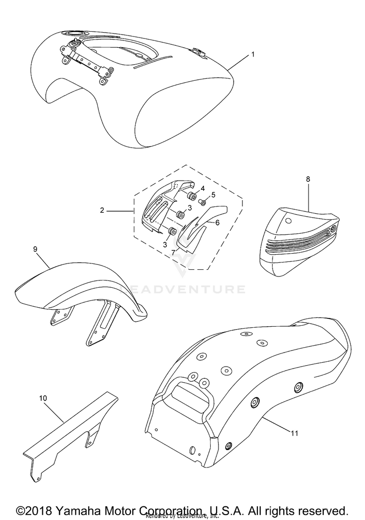 Alternate Painted Parts Schematic
