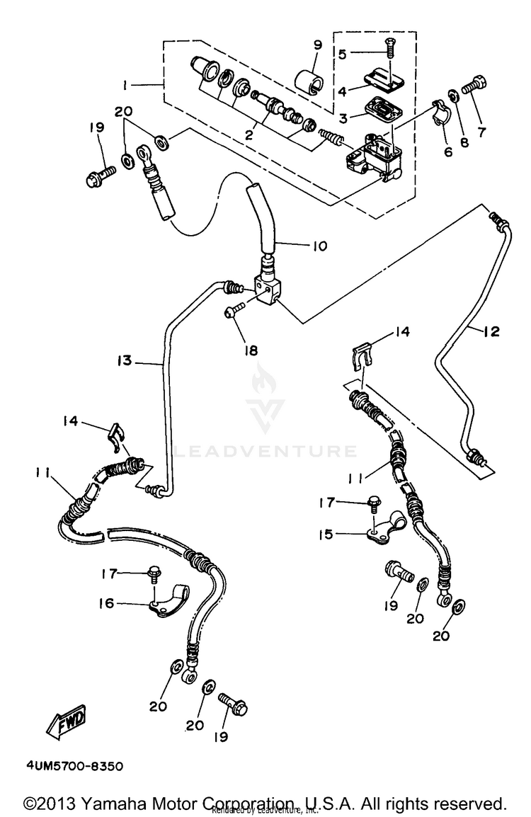 Front Master Cylinder Schematic