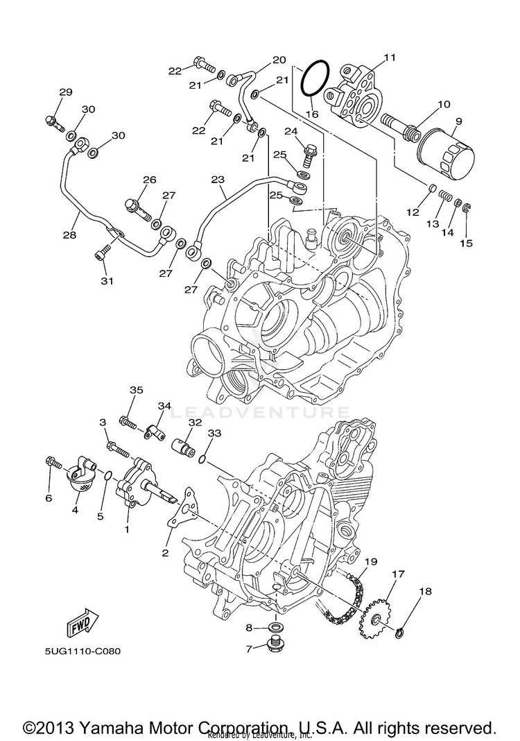 Oil Pump RHINO 660 (Pastel Deep Green) - YXR66FAS - 2004 Schematic