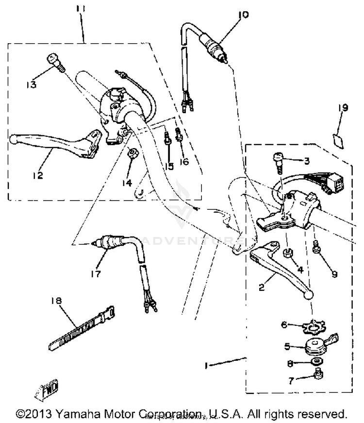 Handle Switch - Lever Schematic