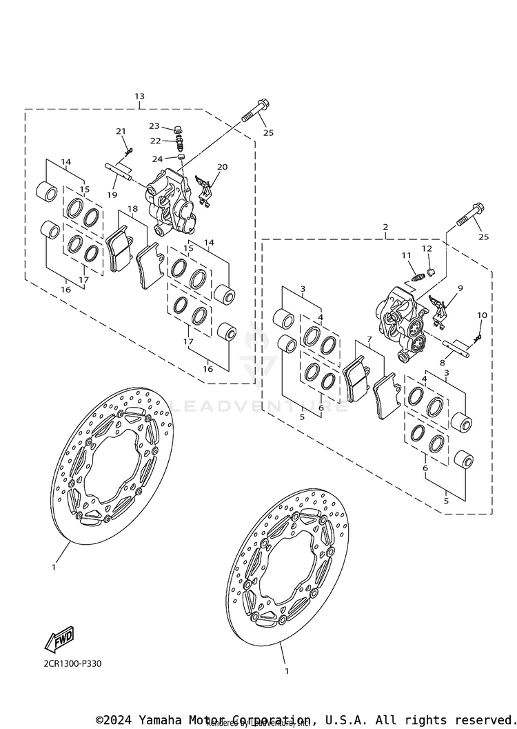Front Brake Caliper Schematic