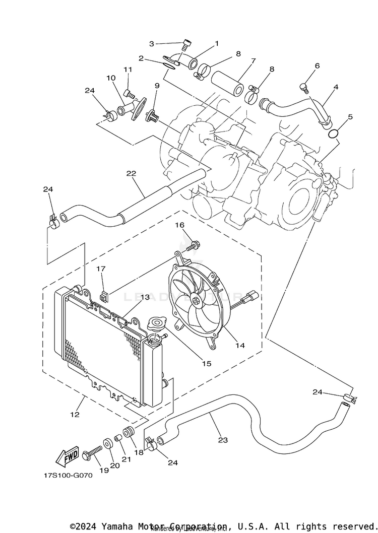 Radiator Hose GRIZZLEY 450 HUNTING - YFM450DAEH - 2014 Schematic