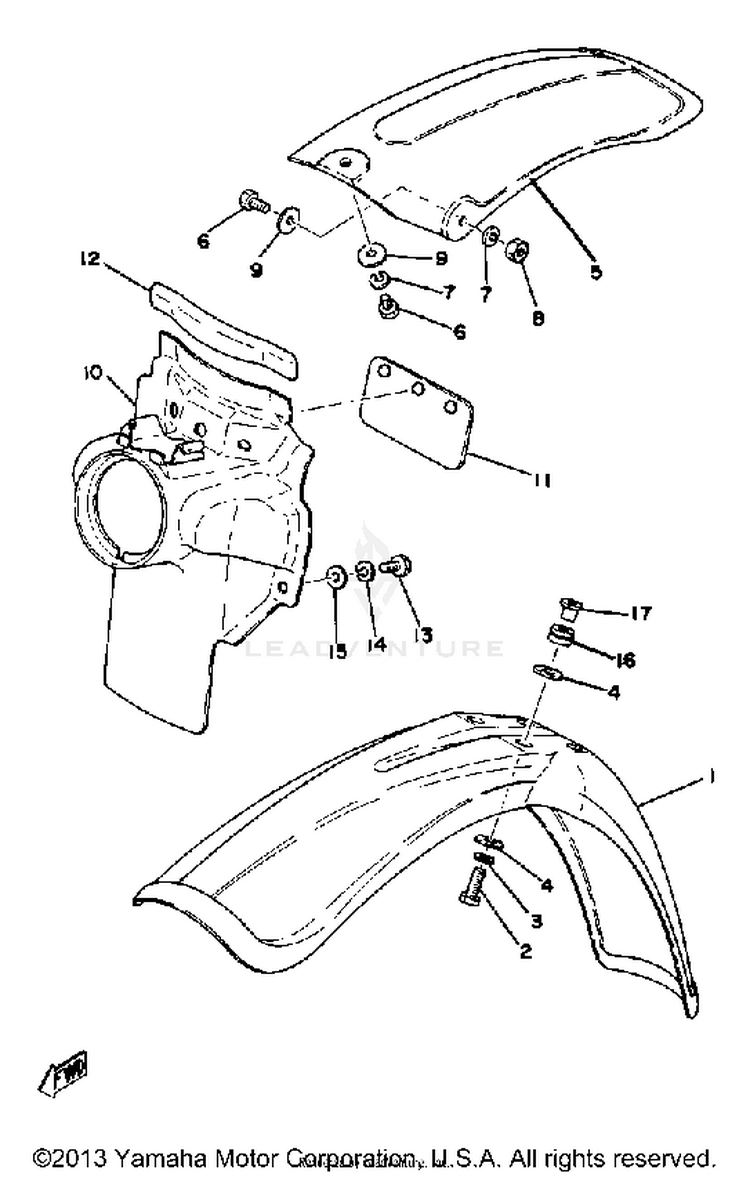 Front Fender - Rear Fender Yz125d Schematic