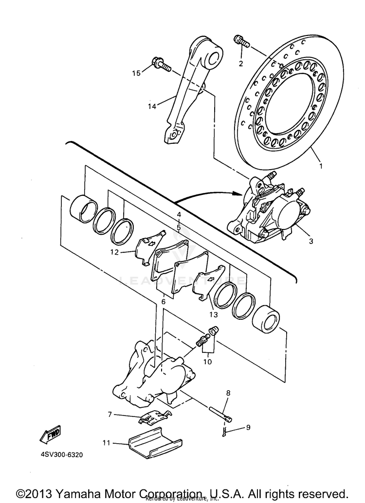 Rear Brake Caliper Schematic