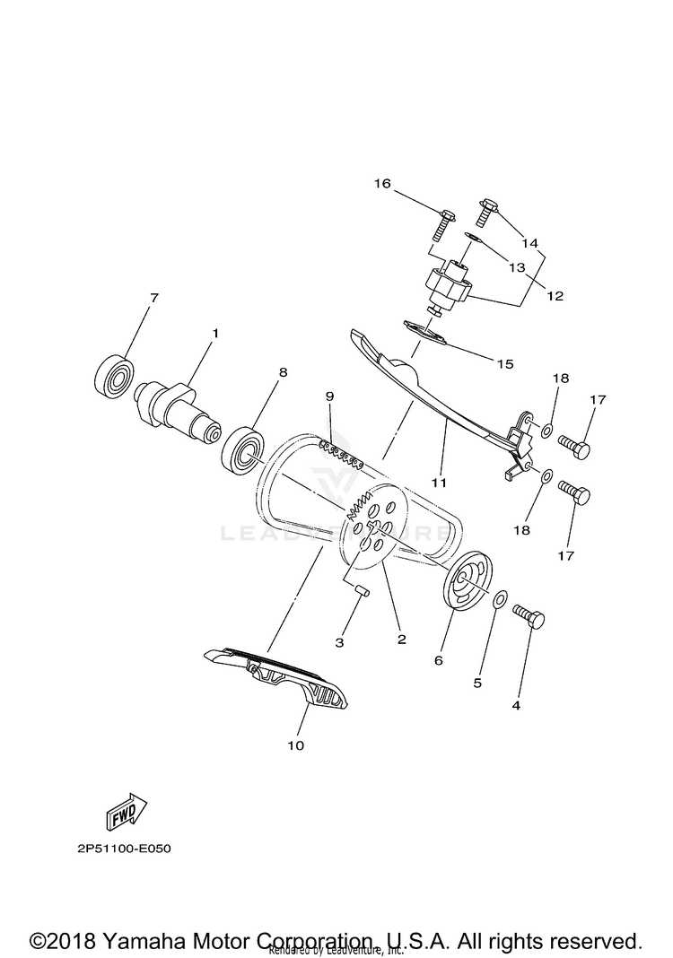 Camshaft Chain RHINO 450 HUNTER - YXR45FHX - 2008 Schematic