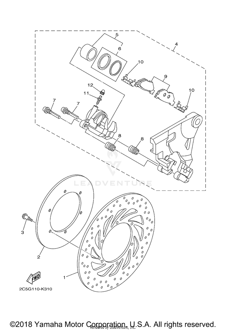 Rear Brake Caliper Schematic