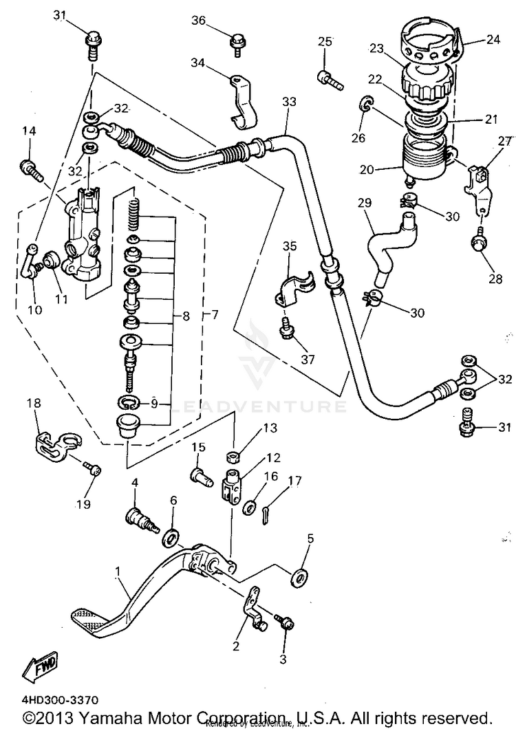 Rear Master Cylinder Schematic
