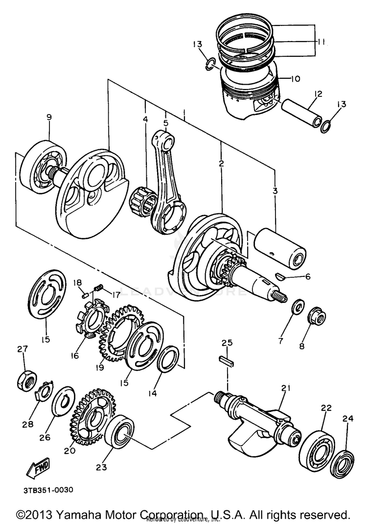 Crankshaft Piston Schematic