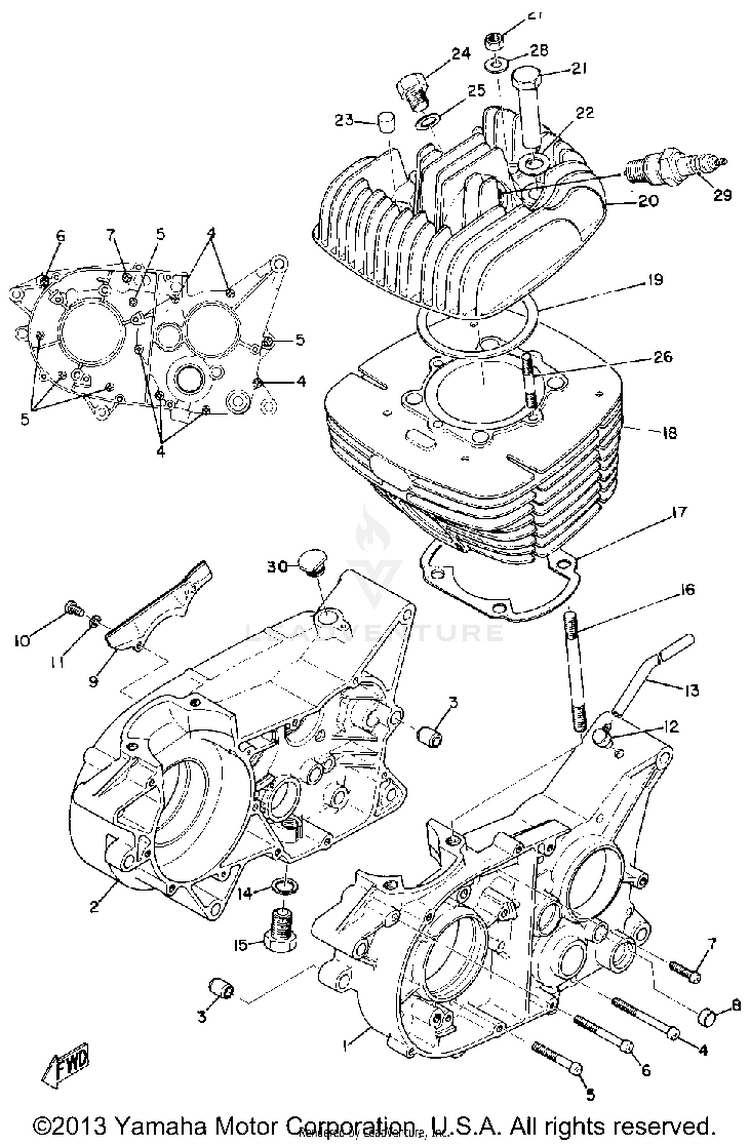 Cylinder - Crankcase Schematic