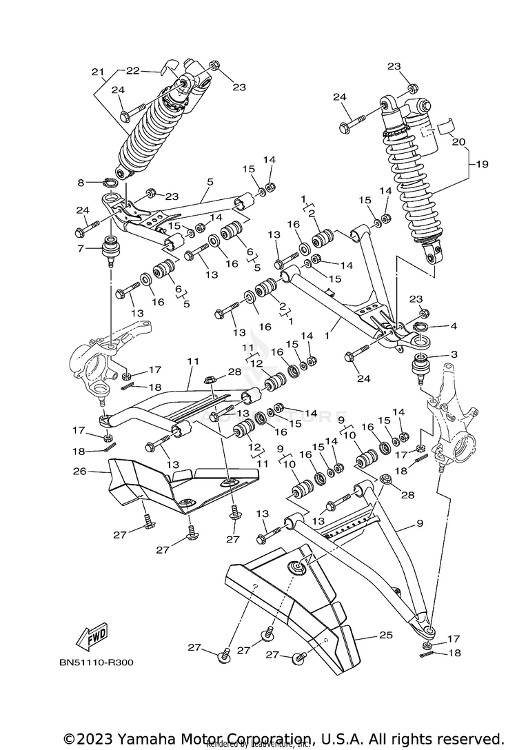 Front Suspension Wheel WOLVERINE R-SPEC EPS - YXE70WPSHS - 2017 Schematic