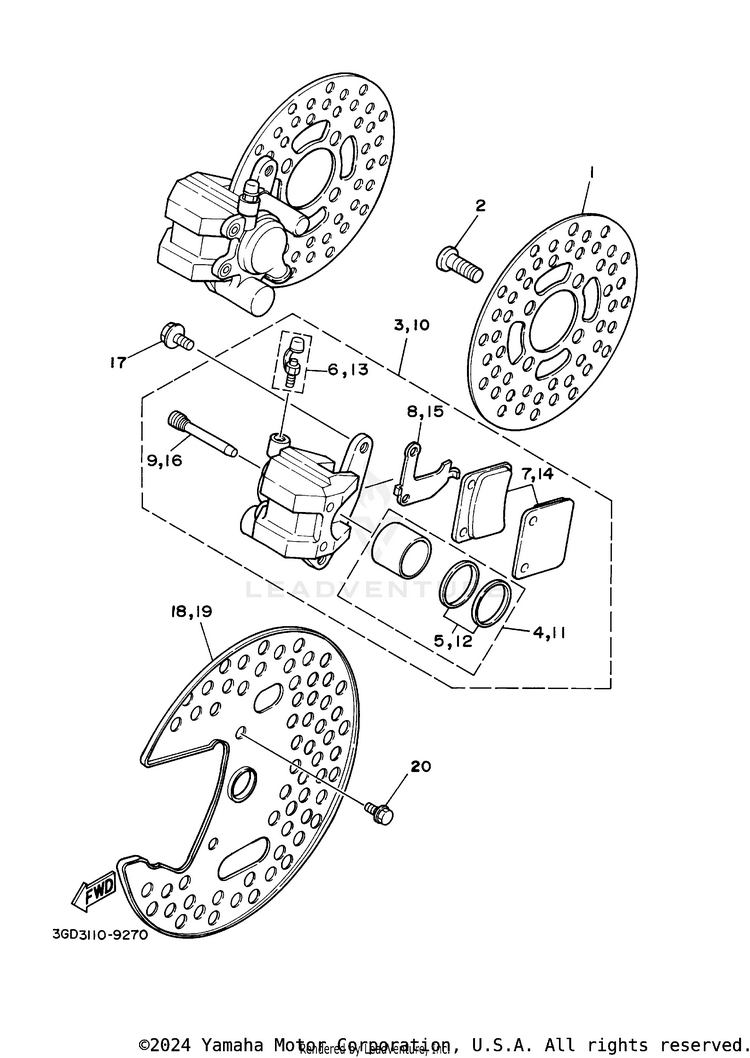 Front Brake Caliper Schematic