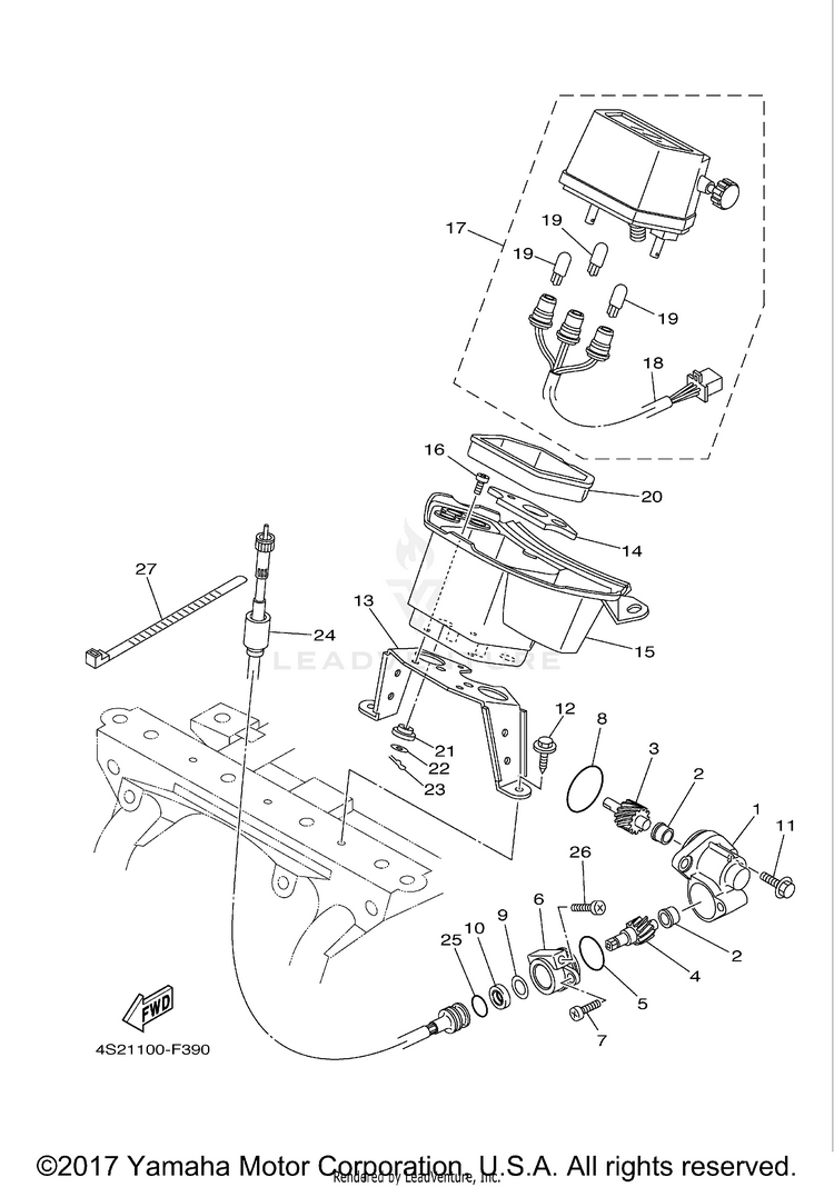 Meter GRIZZLY 350 IRS 4WD - YFM35FGIZG - 2010 Schematic