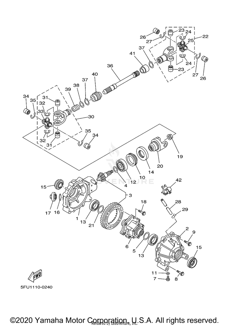 Front Differential BIG BEAR 4WD_REALTRE - YFM400FHN - 2001 Schematic