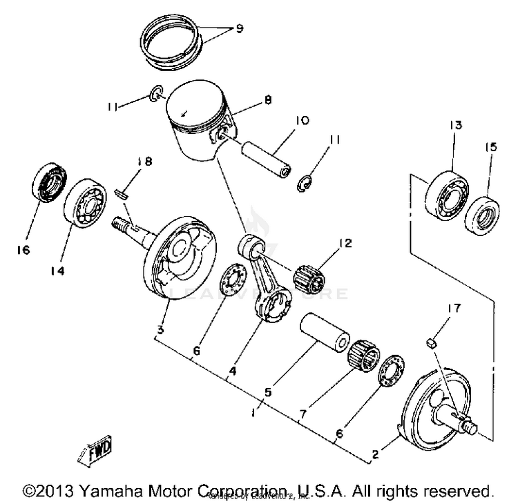 Crankshaft - Piston Schematic