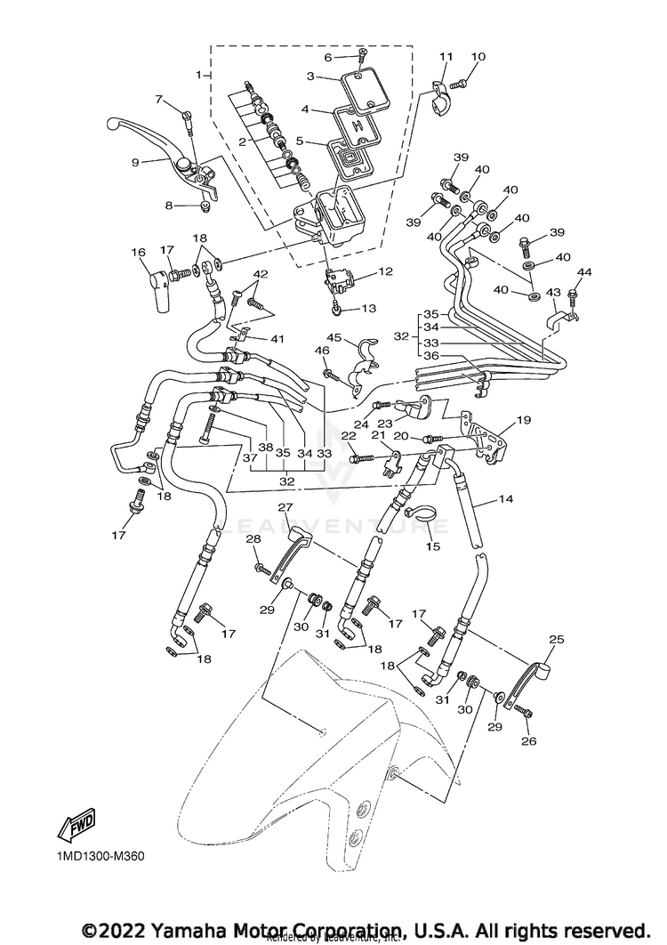 Front Master Cylinder Schematic