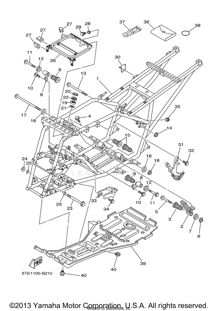 Frame KODIAK 400 4WD - YFM400FAR - 2003 Schematic