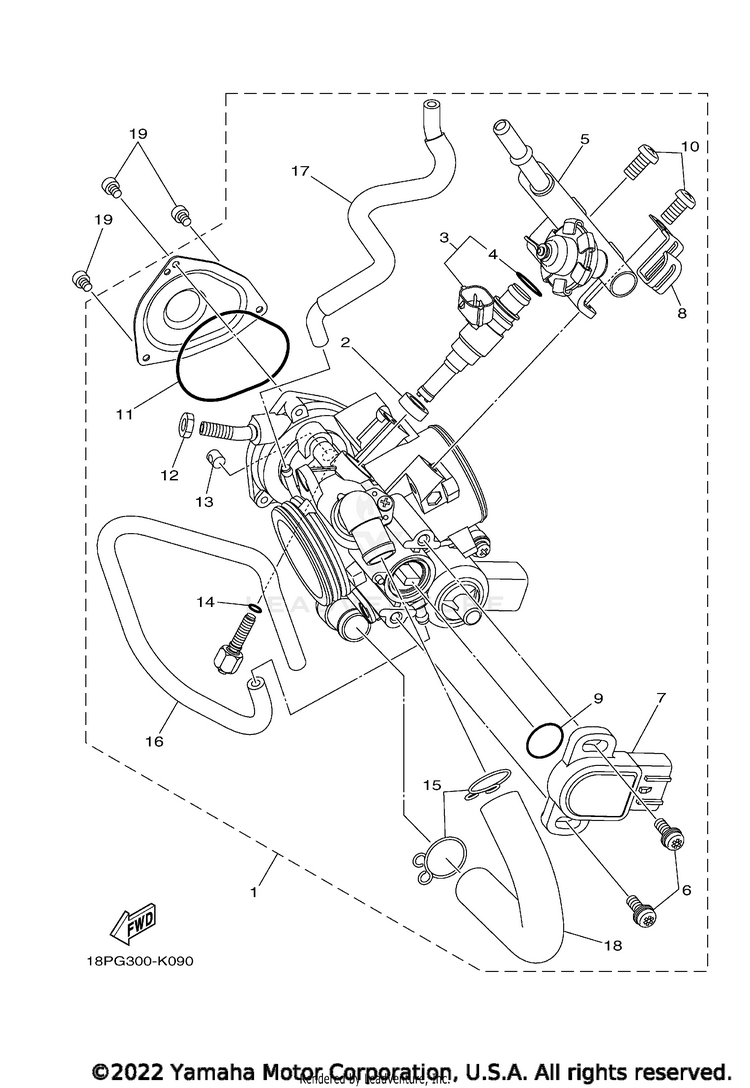 Throttle Body Assy 1 YFZ450R - YFZ450RFL - 2015 Schematic