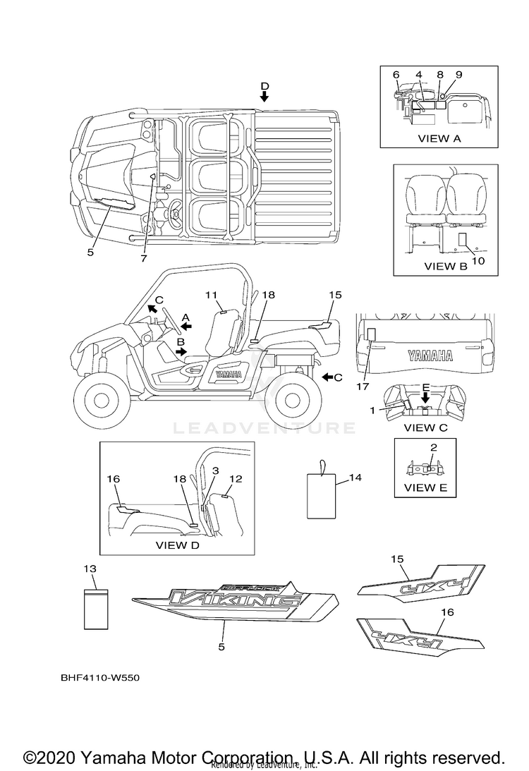Emblem Label 1 VIKING EPS HUNTER - YXM70VPHMH - 2021 Schematic