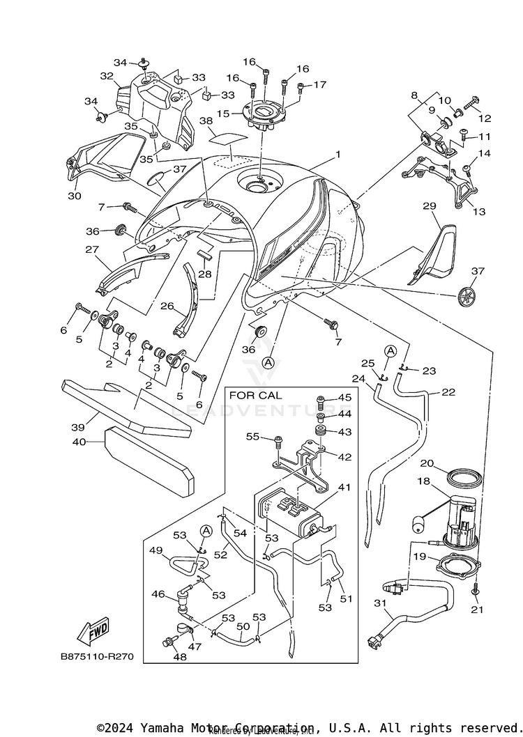 Fuel Tank FZ09 CA - FZ09GCB - 2016 Schematic