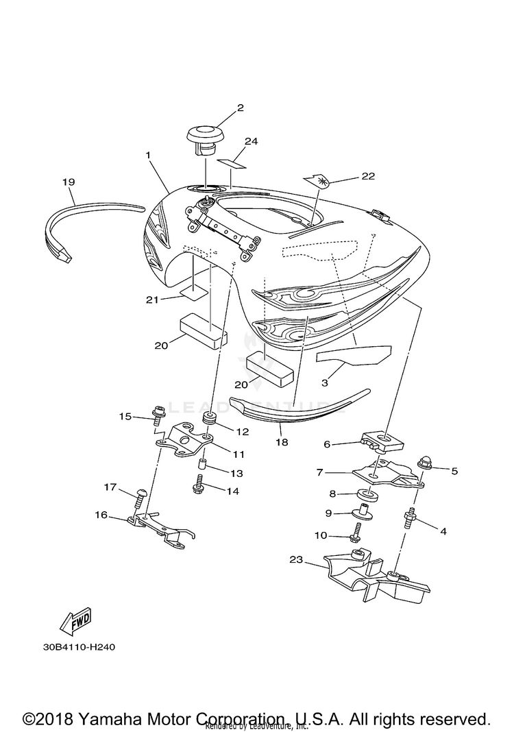 Fuel Tank RAIDER - XV19CYCS - 2009 Schematic