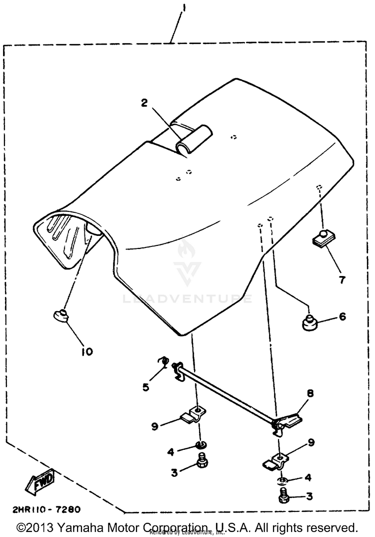Seat BIG BEAR (ME & NH Only) - YFM350FWD_MNH - 1992 Schematic