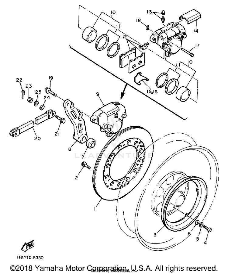 Rear Brake Caliper Schematic