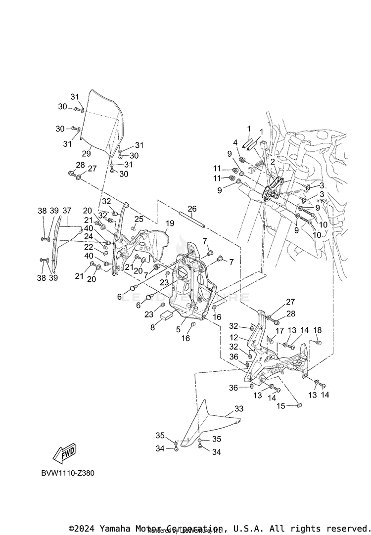 Cowling 1 TENERE 700 - XTZ7RB - 2024 Schematic