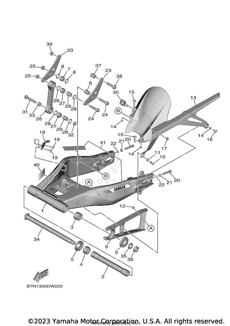 Rear Arm MT09 - MT09MCB - 2021 Schematic
