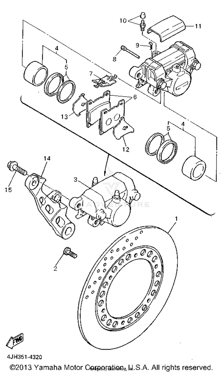 Rear Brake Caliper Schematic