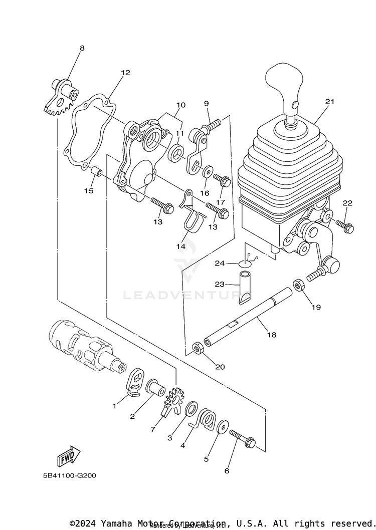 Shift Shaft RHINO 700 FI SPORT E - YXR7FSP2Y - 2009 Schematic