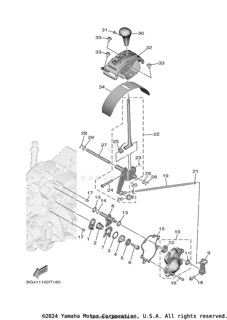 Shift Shaft WOLVERINE X2 R-SPEC - YXE85WPALW - 2020 Schematic