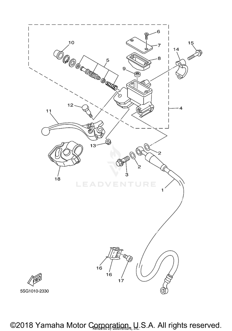 Front Master Cylinder Schematic