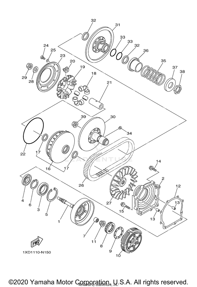 Clutch VIKING EPS - YXM70VPALG - 2020 Schematic