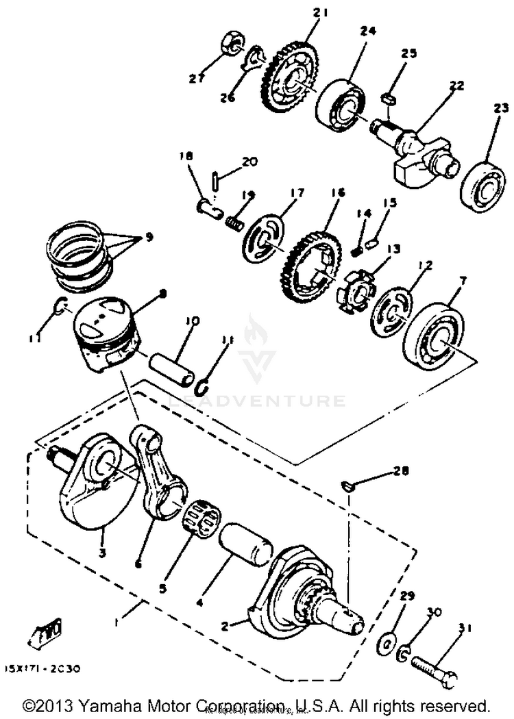 Crankshaft - Piston Schematic