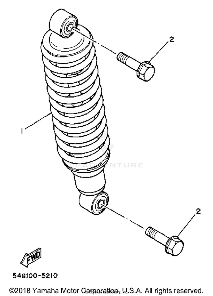 Rear Shocks BIG WHEEL ELEC START - BW200ES - 1986 Schematic