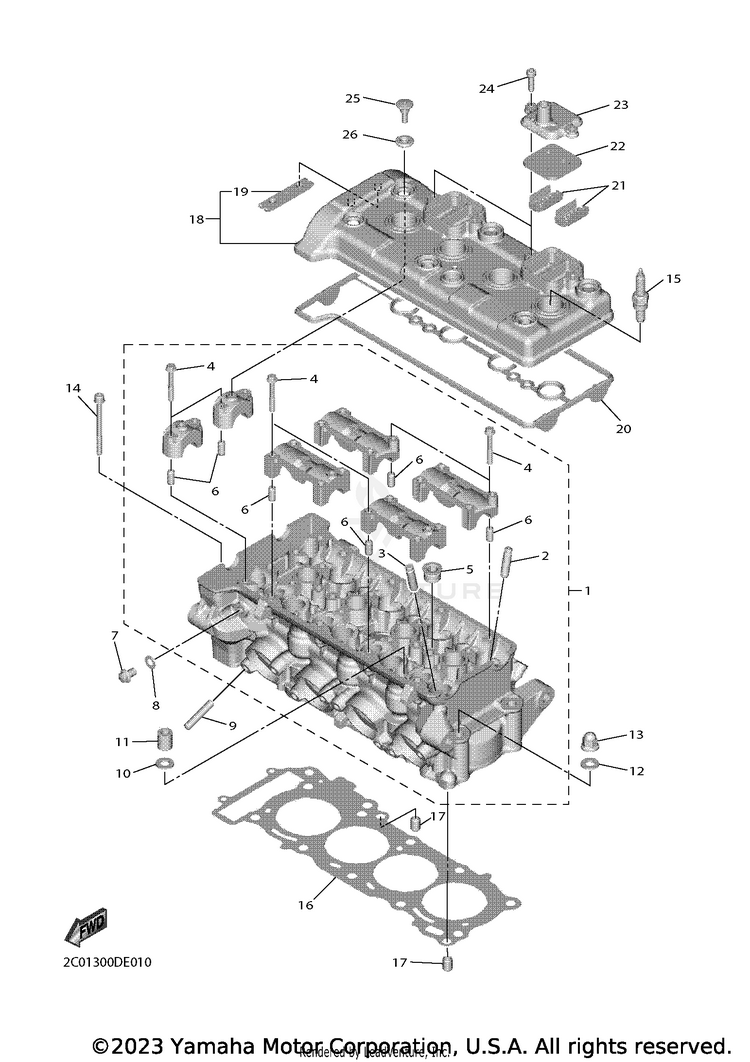 Cylinder YZFR6 - YZFR6L1CB - 2020 Schematic