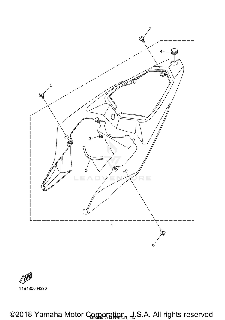 Side Cover YZFR1 - YZFR1ZCB - 2010 Schematic