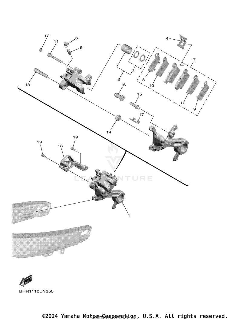 Rear Brake Caliper Schematic