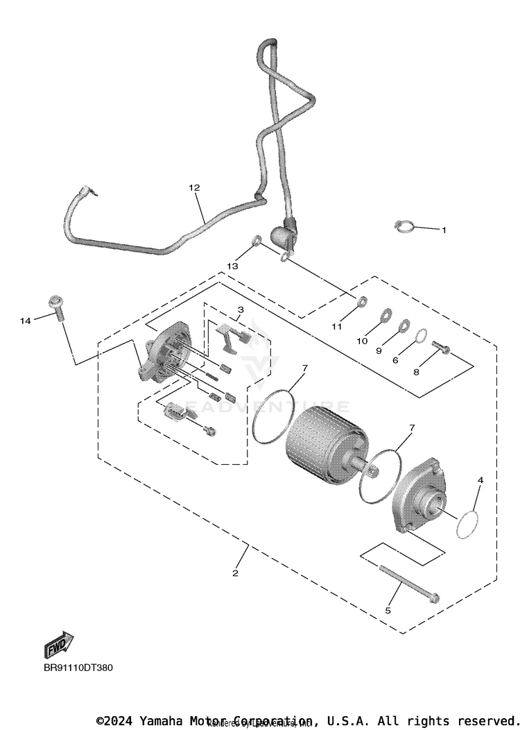 Starting Motor YZ450F - YZ450FJL - 2018 Schematic