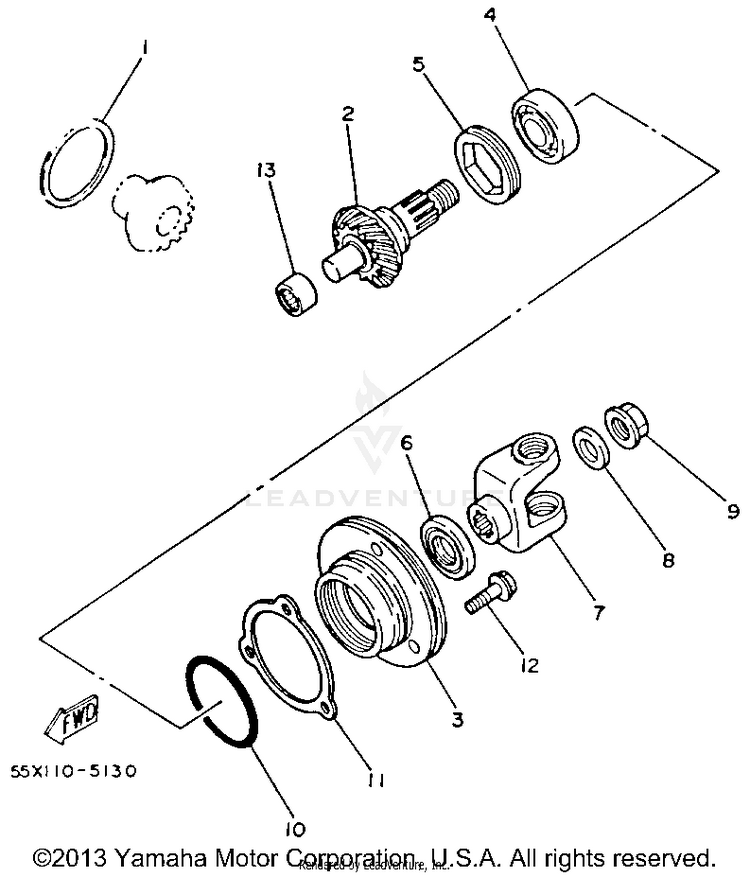 Middle Drive Gear Schematic