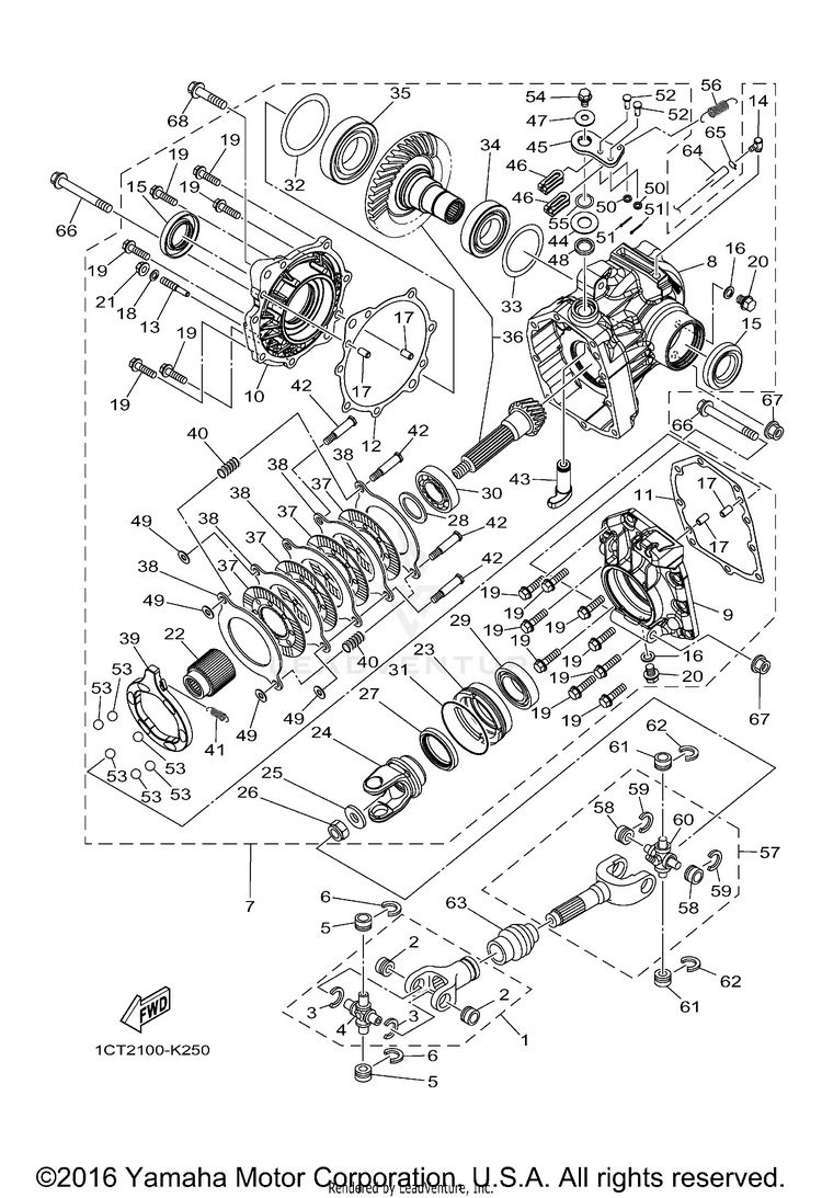 Drive Shaft GRIZZLY 450 4WD - YFM45FGBGR - 2012 Schematic