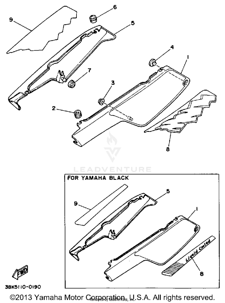 Side Cover ENDURO - DT50A - 1990 Schematic