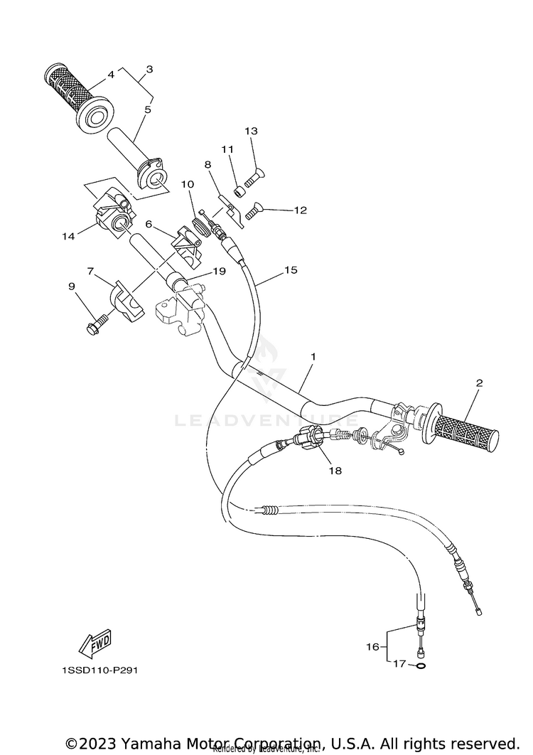 Steering Handle & Cable Schematic