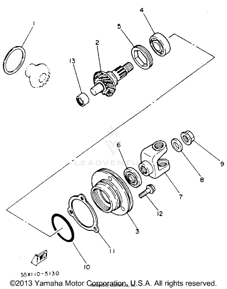 Middle Drive Gear Schematic